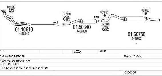 Mts C100305013026 Exhaust system C100305013026