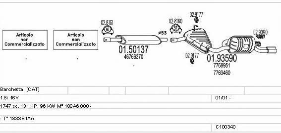 Mts C100340013060 Exhaust system C100340013060