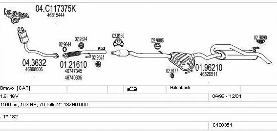 Mts C100351013071 Exhaust system C100351013071 C100351013071 Mts Exhaust system