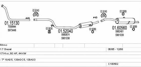 Mts C100502013219 Exhaust system C100502013219