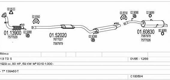 Mts C100504013221 Exhaust system C100504013221