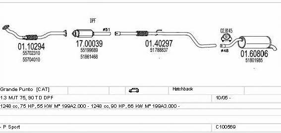 Mts C100569013286 Exhaust system C100569013286