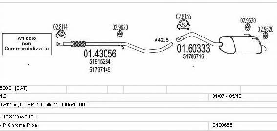 Mts C100665021585 Exhaust system C100665021585 C100665021585 Mts Exhaust system