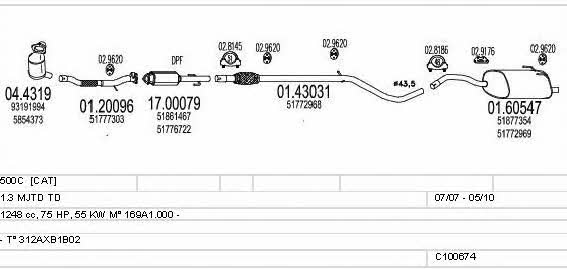  C100674021785 Exhaust system C100674021785