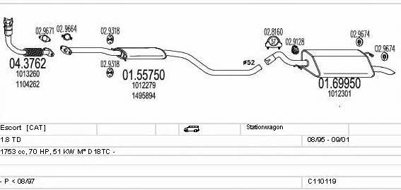  C110119003826 Exhaust system C110119003826