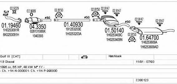 Mts C380123002922 Exhaust system C380123002922 C380123002922 Mts Exhaust system