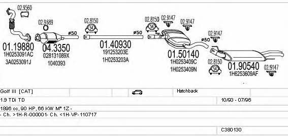 Mts C380130002929 Exhaust system C380130002929 C380130002929 Mts Exhaust system