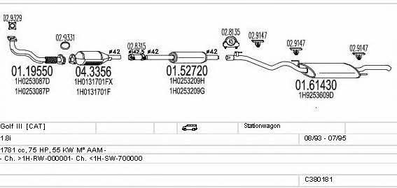 Mts C380181002984 Exhaust system C380181002984 C380181002984 Mts Exhaust system