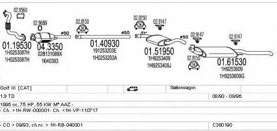  C380190002993 Exhaust system C380190002993