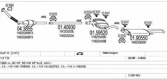 C380193002996 Exhaust system C380193002996