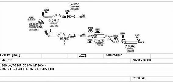  C380196002999 Exhaust system C380196002999