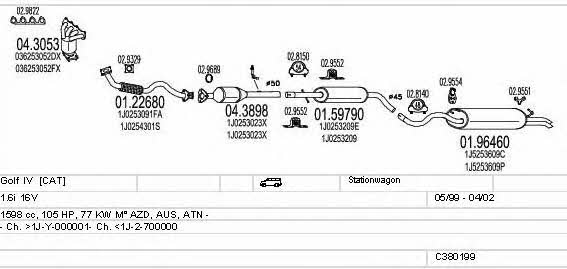 Mts C380199003002 Exhaust system C380199003002 C380199003002 Mts Exhaust system