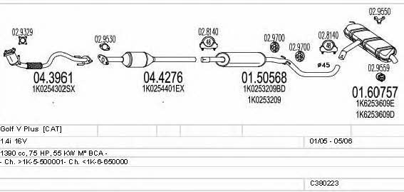 Mts C380223003031 Exhaust system C380223003031