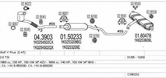  C380232003041 Exhaust system C380232003041