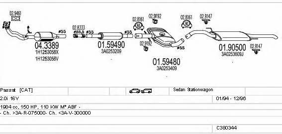  C380344003203 Exhaust system C380344003203