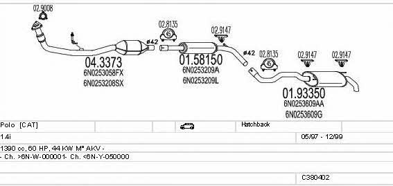 C380402001588 Mts Exhaust system