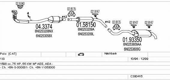 C380415001601 Mts Exhaust system