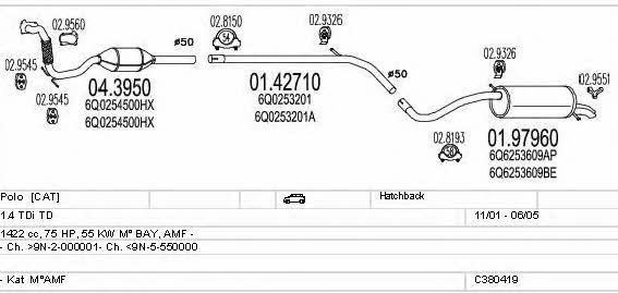 C380419001605 Mts Exhaust system
