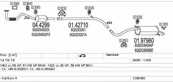 C380420001606 Mts Exhaust system