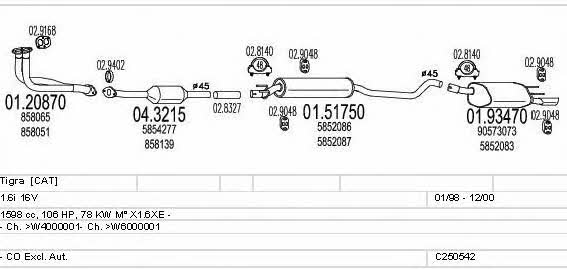 Mts C250542005745 Exhaust system C250542005745 C250542005745 Mts Exhaust system