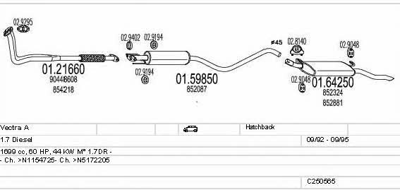 Mts C250565005770 Exhaust system C250565005770