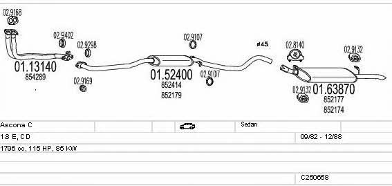  C250658008489 Exhaust system C250658008489