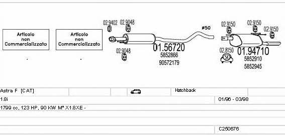  C250676008329 Exhaust system C250676008329