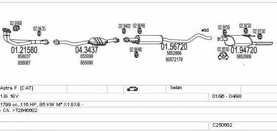  C250682008334 Exhaust system C250682008334