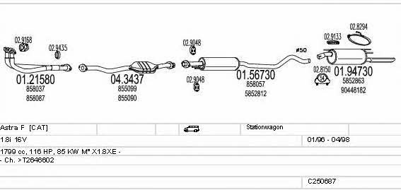 Mts C250687008335 Exhaust system C250687008335 C250687008335 Mts Exhaust system