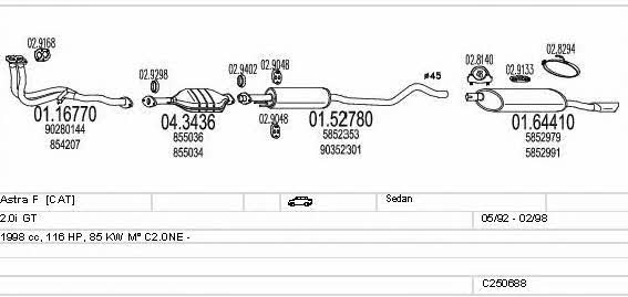  C250688008313 Exhaust system C250688008313