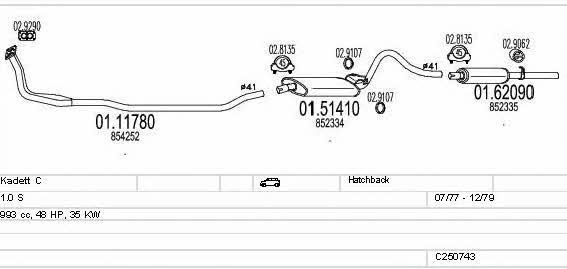 Mts C250743007276 Exhaust system C250743007276