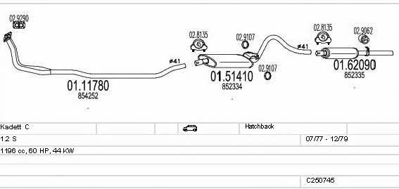 Mts C250745007277 Exhaust system C250745007277