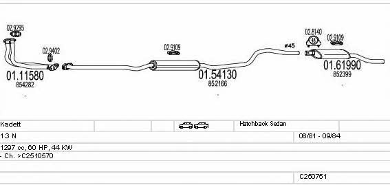 Mts C250751007428 Exhaust system C250751007428