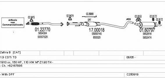 Mts C250919009923 Exhaust system C250919009923