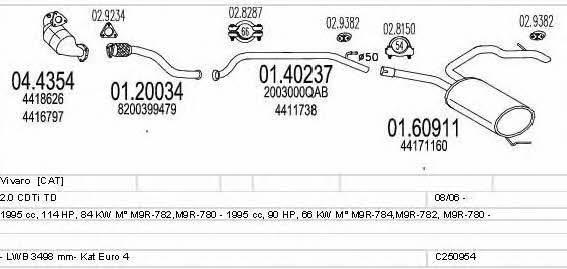  C250954010538 Exhaust system C250954010538