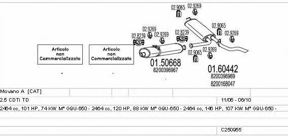 C250955010540 Mts Exhaust system