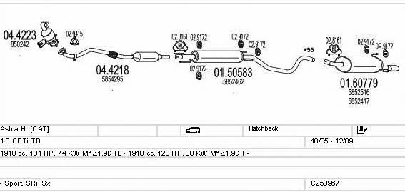 Mts C250967011476 Exhaust system C250967011476