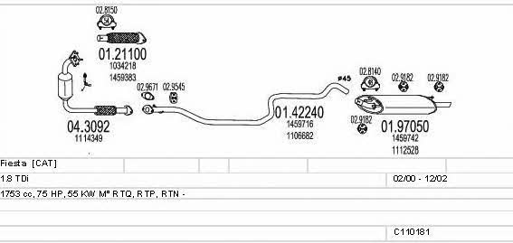 Mts C110181003892 Exhaust system C110181003892