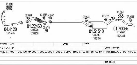 Mts C110236003958 Exhaust system C110236003958 C110236003958 Mts Exhaust system