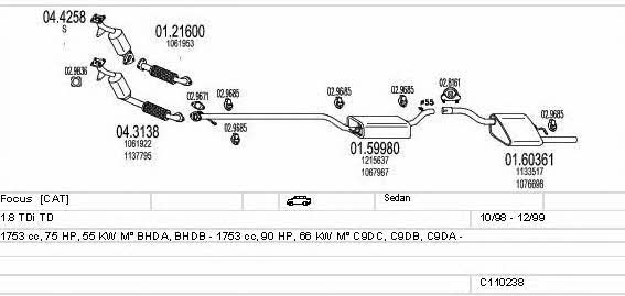 C110238003962 Exhaust system C110238003962