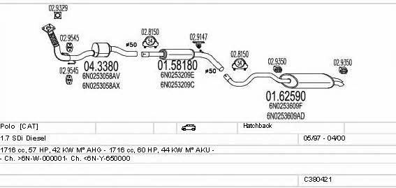 C380421001609 Mts Exhaust system