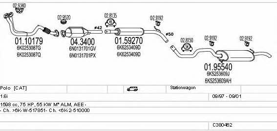 C380462001650 Mts Exhaust system