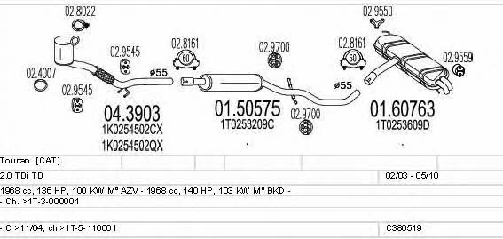 Mts C380519002483 Exhaust system C380519002483