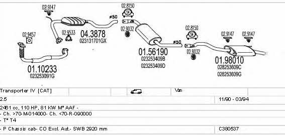 C380537002503 Mts Exhaust system