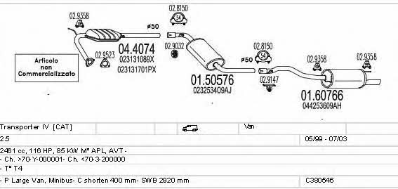  C380546009480 Exhaust system C380546009480