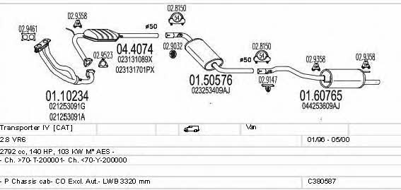  C380587002550 Exhaust system C380587002550