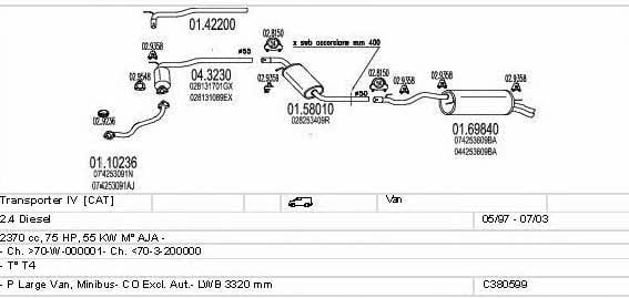 Mts C380599002568 Exhaust system C380599002568 C380599002568 Mts Exhaust system