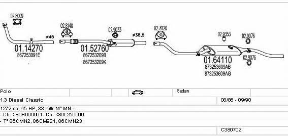  C380702008591 Exhaust system C380702008591