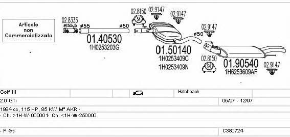 Mts C380724004123 Exhaust system C380724004123 C380724004123 Mts Exhaust system