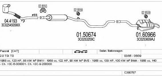 C380787010830 Mts Exhaust system